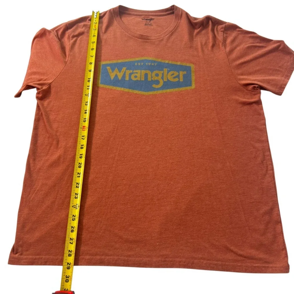 Wrangler Logo Graphic Unisex XL Short Sleeve T-Shirt‎ Copper Brown Western